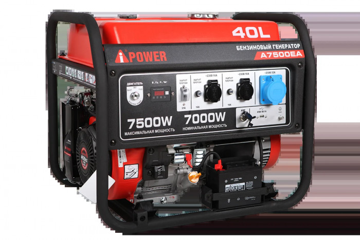 Бензиновый генератор A-iPower A7500EA с электростартером, 7 кВт, 230В (20112) в зимнем шумозащитном кожухе 1400 с автозапуском (20112К1400А)