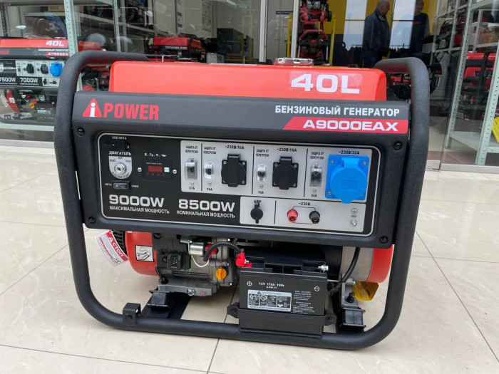 Бензиновый генератор A-iPower A9000EAX с электростартером, 8.5 кВт, 230В (20121) в зимнем шумозащитном кожухе 1400 с автозапуском