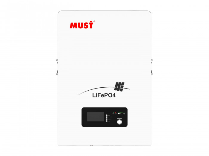 Аккумуляторная батарея MUST LP16-24100 (25,6В 100Ач) 2,56 кВтч WiFi/BLE PACEEX BMS APP Настенный монтаж 